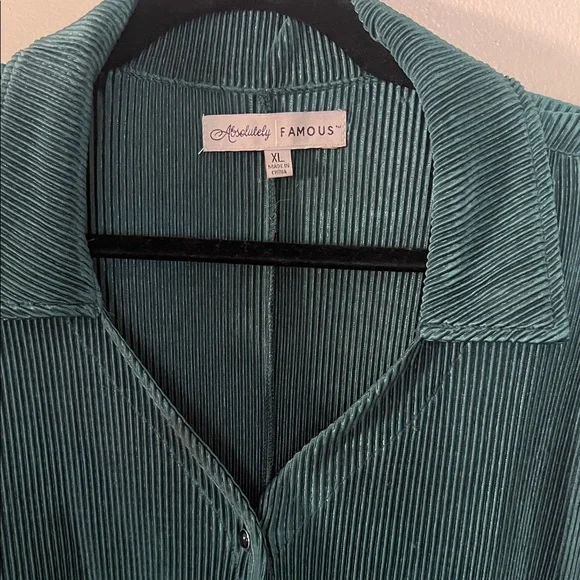 Absolutely Famous Green Button Down Shirt - Picture 3 of 3